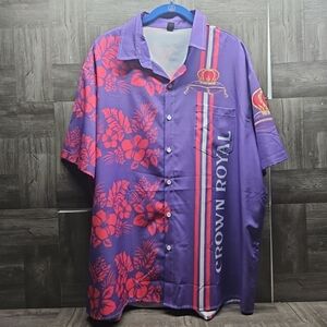 Crown Royal Men’s XL Short Sleeve Button Up Hawaiian Floral